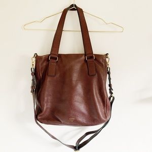 Fossil Leather Crossbody Purse - Chocolate brown